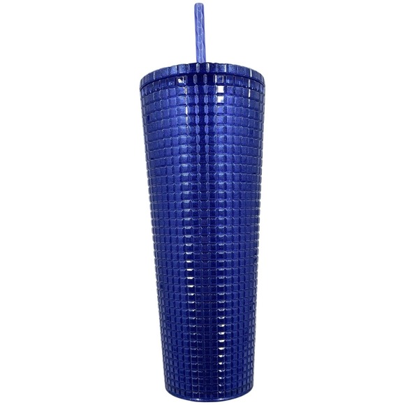 NWT Starbucks Cobalt Blue Grid Cold Cup - Venti - Tumbler - 24 oz - Summer 2023 - Picture 3 of 10